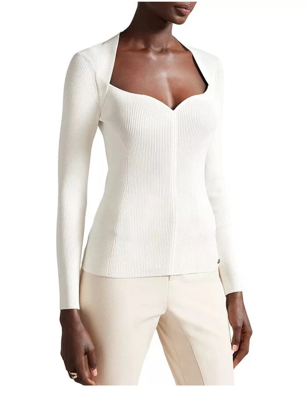 Ted Baker Helenh Sweetheart Neck Knit Top Sweater Pullover